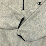 Vintage Y2K Champion Fleece Mens Medium Beige C Logo 1/4 Zip Outdoor Jacket Pullover