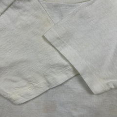 Vintage 80s Blank T Shirt Mens Medium White Single Stitch Basic Short Sleeve Tee