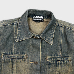 Vintage 90s Garam Debutant Japanese Denim Jacket Mens Medium Blue Sun Faded Trucker
