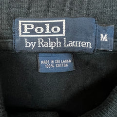 Vintage 90s Polo Ralph Lauren Shirt Mens Medium Black Preppy Pony Casual Short Sleeve