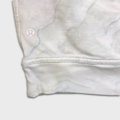 Lululemon LA Pullover Hoodie Womens Size 2 White Watercolor Wash Hooded Sweater