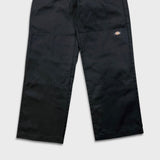 Dickies Pants Mens 30x30 Black Loose Fit Double Knee Workwear Baggy Trousers