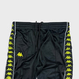 Kappa Track Pants Mens Medium Black Side Tape Athletic Taper Leg Gym Jogger