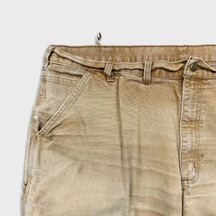 Carhartt B11 Pants Mens 44x30 Beige Loose Straight Duck Dungaree Fit Distressed