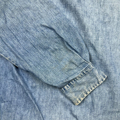 Vintage 90s Tommy Hilfiger Denim Shirt Mens Large Blue Tommy Jeans Button Up