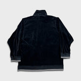 Vintage Y2K Nike Air Sweatshirt Mens Large Black Sportswear Swoosh Full Zip Velour Track Top