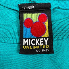 Vintage 90s Mickey Mouse T Shirt Mens Small Blue Disney Graphic Short Sleeve Tee