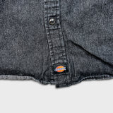Dickies Denim Shirt Mens 2XL Black Dark Wash Casual Western Button Up
