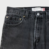 Vintage Y2K Levi's 505 Jeans Mens 33x32 Black Regular Fit Straight Leg Dark Wash Faded Denim Pants