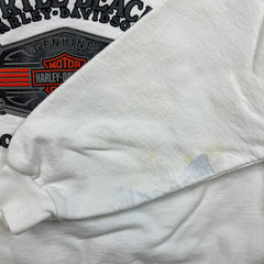Vintage 2006 Harley Davidson Hoodie Mens Medium White Carolina Biker Hooded Sweater