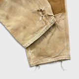 Vintage 90s Carhartt Pants Mens 36x29 Beige Double Knee Distressed USA Workwear