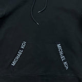 Michael Kors Hoodie Mens Large Black Logo Tape Pullover Hooded Sweater