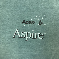 Vintage 90s Acer Aspire PC T Shirt Mens Large Green Oneita Single Stitch Promo Tee
