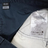 Carhartt Pants Mens 30x30 Blue Loose Fit Carpenter Workwear Hammer Loop Canvas