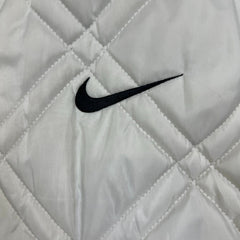 Vintage 90s Nike Jacket Mens Large Black Big Swoosh Reversible Quilted Bomber
