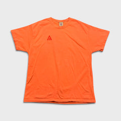 Nike ACG T Shirt Mens Large Orange Sportswear Embroidered Logo Short Sleeve Tee