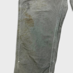 Carhartt B159 Pants Mens 34x32 Green Loose Fit Canvas Carpenter Workwear Dungaree