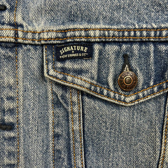 Signature by Levi's Type III Jean Jacket Mens Medium Blue Denim Western Trucker
