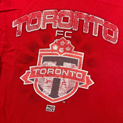 Vintage Y2K Toronto FC T Shirt Mens Medium Red Faded Distressed MLS Soccer Tee