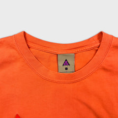 Nike ACG T Shirt Mens Large Orange Sportswear Embroidered Logo Short Sleeve Tee