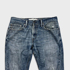 Vintage Y2K Levi's 514 Jeans Mens 32x30 Blue Slim Straight Fit Distressed Dark Wash Faded Pants