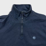 Vintage 90s Nautica Competition 1/4 Zip Sweatshirt Mens Medium Blue Pullover