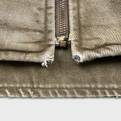 Vintage 90s Carhartt Vest Jacket Mens Small Beige Distressed Workwear USA Canvas