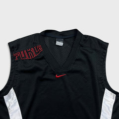Vintage Y2K Nike Force Sleeveless Mens Medium Black Sportswear Swoosh Vest