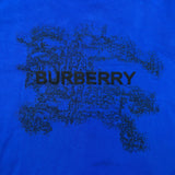 Burberry T Shirt Mens 2XL Blue Abstract Equestrian Knight Graphic Tee