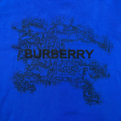 Burberry T Shirt Mens 2XL Blue Abstract Equestrian Knight Graphic Tee