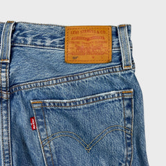 Levi's 501 Jeans Womens 25x30 Blue Original Fit Straight Distressed Medium Wash Pants
