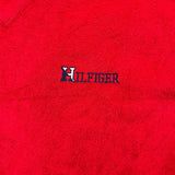 Vintage 90s Tommy Hilfiger Fleece Mens XL Red Pullover Spell Out Jacket