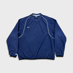 Vintage Y2K Nike Sportswear Fleece Mens XL Blue Swoosh Therma Fit Pullover Jacket