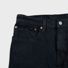 Levi's 512 Jeans Men 34x32 Black Slim Taper Leg Dark Wash Distress Stretch Denim Pants