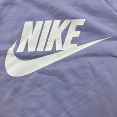 Nike Sportswear Sweatshirt Womens Medium Purple Swoosh Graphic Pullover Crewneck
