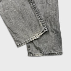 Levi's 501 Jeans Mens 34x32 Gray Original Fit Straight Faded Stone Washed Denim Pants