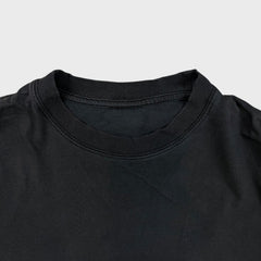 Vintage Y2K Blank T Shirt Mens Large Black Sun Faded Classic Short Sleeve Tee