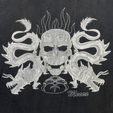 Vintage Y2K Mecca Skull Dragon T Shirt Mens Large Black Faded Grunge Punk Tee