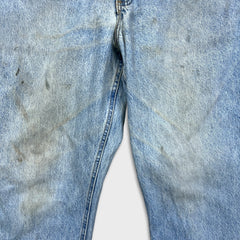 Carhartt B18 STW Jeans Mens 37x30 Traditional Fit Taper Faded Distress Workwear Pants