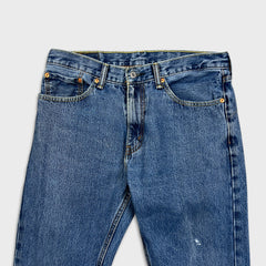 Levi's 505 Jeans Mens 34x30 Blue Regular Fit Straight Leg Distressed Medium Wash Denim Pants