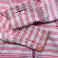 Lululemon Scuba Hoodie Womens Size 10 Pink Striped Full Zip Hooded Sweater