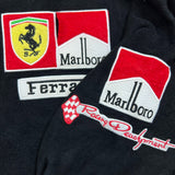 Vintage 90s Ferrari Fleece Mens 2XL Black F1 Racing Marlboro Embroidered Jacket