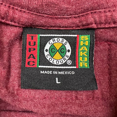 Cross Colours Tupac Shakur T Shirt Mens Large Red Portrait Graphic Rap Tee