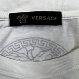 Versace T Shirt Mens Medium White Spell Out Medusa Logo Short Sleeve Tee