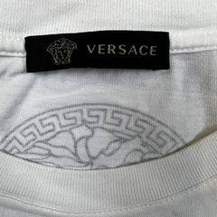 Versace T Shirt Mens Medium White Spell Out Medusa Logo Short Sleeve Tee