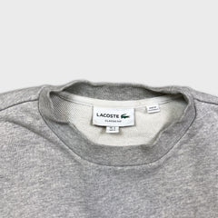 Lacoste Sweatshirt Mens Medium Gray Classic Fit Color Block Pullover Crewneck