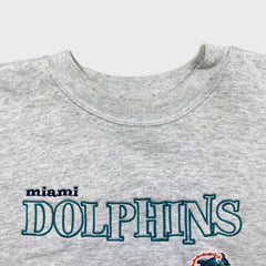 Vintage 90s Miami Dolphins Sweatshirt Mens XL Gray NFL Football Pullover Crewneck