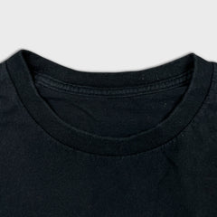 Vintage Y2K Blank T Shirt Mens Medium Black Classic Faded Short Sleeve Tee