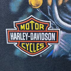 Vintage 1991 Harley Davidson Great American Hog T Shirt Mens Medium Black 3D Emblem USA