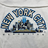 Vintage Y2K New York City Manhattan T Shirt Mens Medium White Graphic Tee